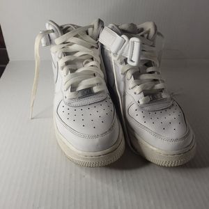 Nike Shoes Youth 6 Air Force1 Mid GS Basketball 314195-113 White Leather